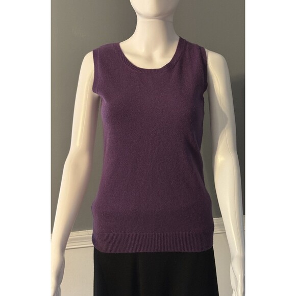 Christopher Fischer 100% Cashmere Sleeveless Tank Pullover Top Jewel Purple SZ S - Picture 1 of 10
